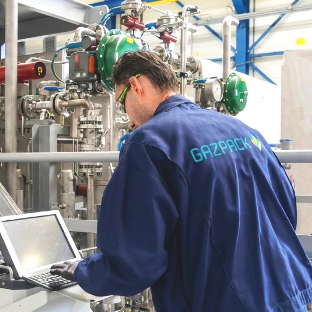 Engineer inspecting equipment
